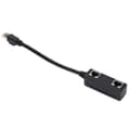 Robust och pålitlig svart CAT8 Ethernet-splitter för hemmakontor
