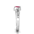 Pikkukuva 3 / 5: Naiset Faux Ruby Ametisti Love Heart Vihkisormus Korut Ystävänpäivä Lahja White Gold US 7