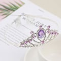 Miniatyrbillede 1 af 5: Pige Crown Dance Pandebånd Bryllup Blomster Piger Hårtilbehør Fødselsdagsgave Purple