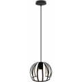 Miniatyrbillede 1 af 5: Lysekrone Pendel Metal Cage Loftslampe Creative Rund Industriel E27 til Stue Soveværelse Bar - Sort - Sort