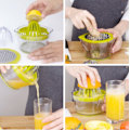 Miniatyrbillede 3 af 3: Multifunktionel manuel juicer kreativ hjemme mini juicer kop studerende kollegie citron juicer (to pakker),