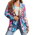 Miniatyrbillede 1 af 4: Blazer med tryk til kvinder Pink S