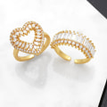 Pikkukuva 2 / 5: Sormus Vintage Zircon Heart Stud Muotikorut Ac8636 B