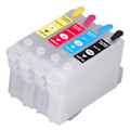 Miniatyrbillede 3 af 10: 4 stk. genanvendelige printerpatroner med permanent chip i 4 farver sort, cyan, magenta, gul T0561 T0562 T0563 T0564