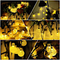 Miniatyrbild 4 av 5: 2,4 cm Bubble Ball Light Warm White 7m 50 Lights 8 Functions Solar Bubble Ball String Lights, för inomhus och utomhus, hol