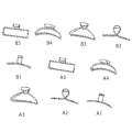 Pikkukuva 3 / 5: Ruudullinen hiusklipsi Liukumaton Zebra Hollow Out Hair Claw Geometry Leoy Barrette A5