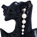 Pikkukuva 3 / 3: pitkät korvakorut Pearl Tupsu Alloy Ear Studs For Ball