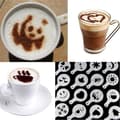 16 st Plast Cappuccino Kaffe Skum Spray Schabloner DIY Dekorationsformar