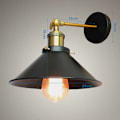 Miniatyrbillede 5 af 5: Metal Væglampe Loftslampe E27 Justerbar skærm til stuegang Sort - Sort