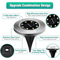 Miniatyrbillede 2 af 5: 8LED rustfrit stål solar underjordisk lys (8LED underjordisk hvidt lys), til udendørs, have, gård