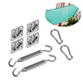 Miniatyrbillede 1 af 4: 8-delt Sølvfarvet Rustfrit Stål Hardware Kit til Montering af Solsejl