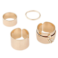 Miniatyrbild 1 av 4: 4x Dam Punk Stack Plain Above Knuckle Ring Midi Finger Band Rings Set Golden