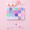 Miniatyrbild 3 av 5: Macaroon färg hirs pärlor mjuka keramik bokstavspärlor 24 galler DIY box set