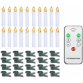 Miniatyrbild 3 av 5: Elektroniskt julljus, 20-pack varmvitt ljussimuleringsljus med 6-knapps fjärrkontroll (inbyggt batteri)