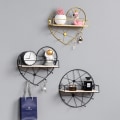 Miniatyrbillede 4 af 5: Square Hanging No Punch Wall Hylde - Sort 34*9*34cm,
