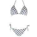 Miniatyrbild 3 av 4: kvinnor Sexig Bikini String Set Vadderad Push Up Badkläder Sommar Beach Baddräkt Polka Dot White M