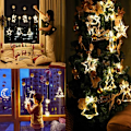 Miniatyrbild 5 av 5: stycken set 2 stycken femuddig stjärna + 2 stycken månljus blinkande lampor batteriljus fairy lights, till jul