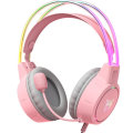 Miniatyrbillede 1 af 5: Oplyst kablet gaming-headset (pink)