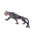 Pikkukuva 1 / 5: Sparkling tekojalokivi Leopard rintakoruja naisille Miesten Luksusvaatteet Asusteet Juhla rintakoru Rose Gold