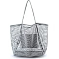 Miniatyrbillede 2 af 5: Mesh Beach Tote Dame Skulder Håndtaske A916-624 Gray