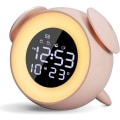 Miniatyrbild 1 av 4: LED-väckarklocka Ambient Music Light Home Alarm Clock Light Clock (rosa)，för sovrum, vardagsrum