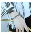 Miniatyrbillede 2 af 3: Armbånd, titanium stål, 22 cm lang, 14 mm bred, 3 mm tyk