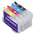 Miniatyrbillede 2 af 10: 4 stk. genanvendelige printerpatroner med permanent chip i 4 farver sort, cyan, magenta, gul T0561 T0562 T0563 T0564