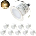 Miniatyrbillede 1 af 5: Pakke med 10 udendørs forsænket LED-spot, IP67 vandtæt, varmt hvidt lys 3000K, gulvlampe 32MM 0,6W DC12V til Pathw
