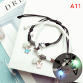 Miniatyrbild 1 av 8: 1 Par Luminous Star Moon Cat Armband Par Charm Handmade Adj A11