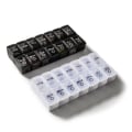 Miniatyrbild 6 av 8: 7 dagar veckovis case 14grids medicin tablett dispenserorgan White+Black