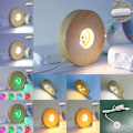 Miniatyrbild 5 av 8: 10cm Träljusbas Trä LED-ljus Roterande Display Stativ La 10cm 3 Color light1M