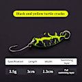 Miniatyrbild 1 av 8: Enkelkrok Skopa-formad Roterande Spinner Paljetter Fiske Abborre Black Yellow 3.5g