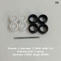 Miniatyrbild 1 av 8: 4st/ set 1:64 Skala hjul för Hotwheels Gummi däck modellbil 6(White 28mm)