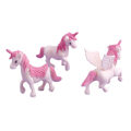 Miniatyrbild 5 av 8: 3st/ set Unicorn Cake Topper Miniatyr Pegasus Rainbow Figur C Pink