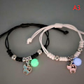 Miniatyrbild 1 av 8: 1 Par Luminous Star Moon Cat Armband Par Charm Handmade Adj A3