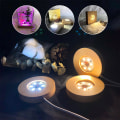 Miniatyrbild 7 av 8: Trä LED-ljusdisplay Bas Kristallglas Resin Art Ornament White Light
