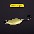 Miniatyrbild 1 av 8: Enkelkrok Skopa-formad Roterande Spinner Paljetter Fiske Abborre golden 5g