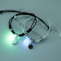 Miniatyrbild 4 av 8: 1 Par Luminous Star Moon Cat Armband Par Charm Handmade Adj A3