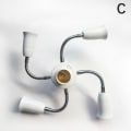 Miniatyrbild 1 av 8: Justerbar White E27 Base Light Socket Splitter LED-lampor Holde C