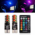 Miniatyrbild 7 av 8: 2st T10 COB RGB LED 6SMD bilkilsida Flerfärgade glödlampor
