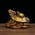 Miniatyrbild 3 av 8: 1 St guld Feng Shui Draksköldpadda Staty Staty Mynt