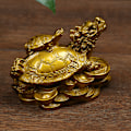 Miniatyrbild 1 av 8: 1 St guld Feng Shui Draksköldpadda Staty Staty Mynt