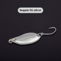Miniatyrbild 1 av 8: Enkelkrok Skopa-formad Roterande Spinner Paljetter Fiske Abborre silvery 2.5g