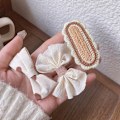 Miniatyrbild 5 av 8: 1Set Höst Vinter e Plysch Bear Bowknot Hårnålar Blomstickad A3