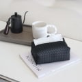 Miniatyrbild 8 av 8: 1st vävd läderpapperslåda Chic bärbar bilpappershållare i Gray