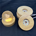 Miniatyrbild 4 av 8: 10cm Träljusbas Trä LED-ljus Roterande Display Stativ La White light 1M