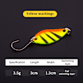 Miniatyrbild 1 av 8: Enkelkrok Skopa-formad Roterande Spinner Paljetter Fiske Abborre Yellow stripe 3.5g