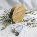 Miniatyrbild 8 av 8: Nattljushållare Belysning Wood Led Light Base Massivträ LED 3 Color Light