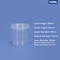 Miniatyrbild 5 av 8: 150ML-1500ML plasthinkar + lock - Tom vit med handtag - 750ML