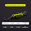 Miniatyrbild 1 av 8: Enkelkrok Skopa-formad Roterande Spinner Paljetter Fiske Abborre Black Yellow 5g